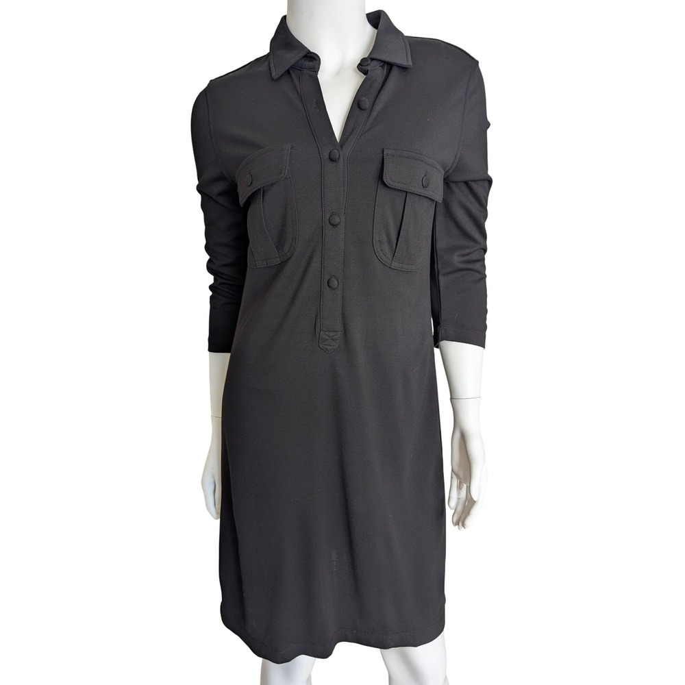 Tuckernuck Persifor Winpenny Dress‎ Small Black Knit Stretch Shirtdress Classic